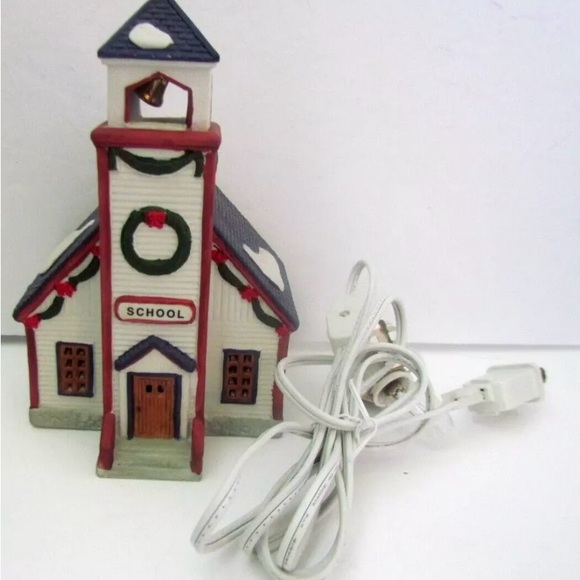 1995 LEMAX Christmas Village Porcelain SCHOOL #55181 /Harvest Crossing - Picture 4 of 4